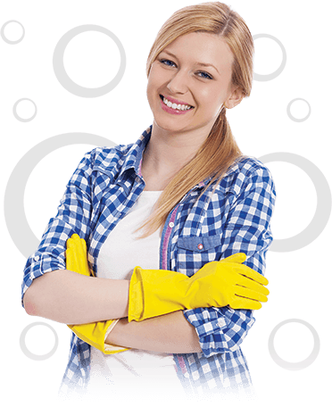 photo illustration of a smiling cleaner